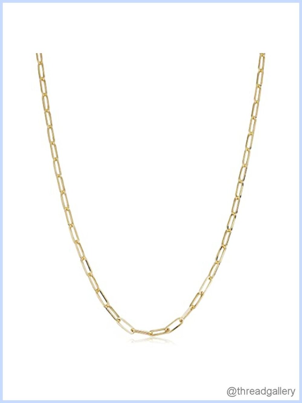 10k Yellow Gold Paperclip Necklace Womens Oval Link Chain Lobster Clasp